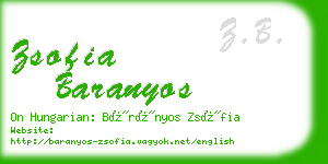 zsofia baranyos business card